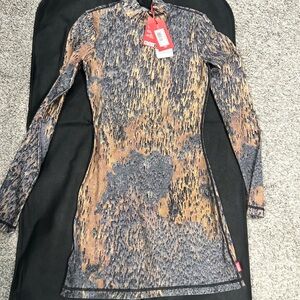 Diesel Abstract Pattern Long Sleeve Dress